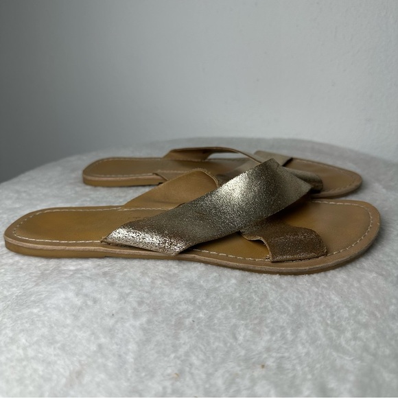 Coconuts by Matisse Pebble Metallic Sandals Leather Flats Sandals - Picture 5 of 15